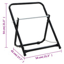 vidaXL fekete porszórt acél tömlődobos kocsi 48 cm 45 kg