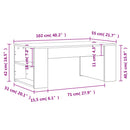 vidaXL fekete szerelt fa dohányzóasztal 102 x 55 x 42 cm