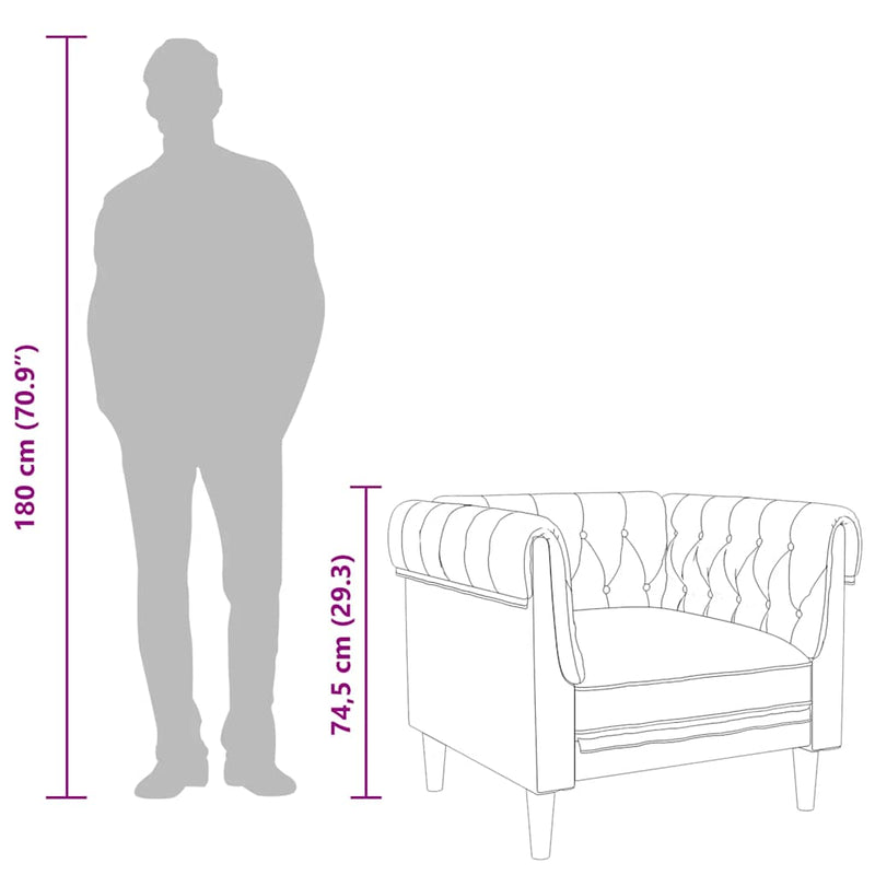 vidaXL világosszürke szövet Chesterfield kanapé