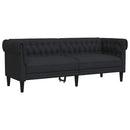 vidaXL fekete 3 személyes szövet Chesterfield kanapé