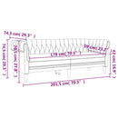 vidaXL 3 személyes vászon Chesterfield kanapé