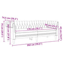 vidaXL 3 személyes barna szövet Chesterfield kanapé
