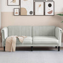 vidaXL 2 személyes világosszürke bársony kanapé