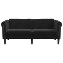 vidaXL 2 személyes fekete bársony kanapé