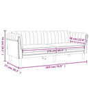 vidaXL sárga 3 személyes bársony kanapé