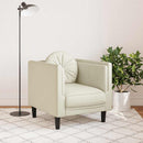 vidaXL krémszínű bársony kanapéfotel párnával