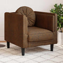 vidaXL barna művelúr fotel párnával