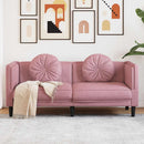 vidaXL rózsaszín bársony kétszemélyes kanapé párnákkal