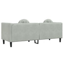 vidaXL 3 személyes világosszürke bársony kanapé párnával