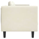 vidaXL krémszínű bársony 3 személyes kanapé párnákkal