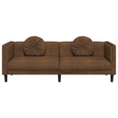 vidaXL 3 személyes barna művelúr kanapé párnával