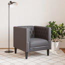 vidaXL szürke műbőr Chesterfield kanapéfotel