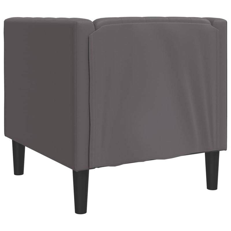 vidaXL szürke műbőr Chesterfield kanapéfotel