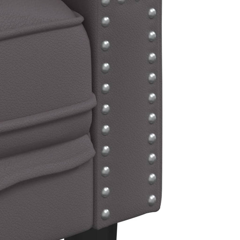 vidaXL szürke műbőr Chesterfield kanapéfotel