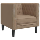 vidaXL kávészínű műbőr Chesterfield kanapéfotel