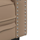 vidaXL kávészínű műbőr Chesterfield kanapéfotel