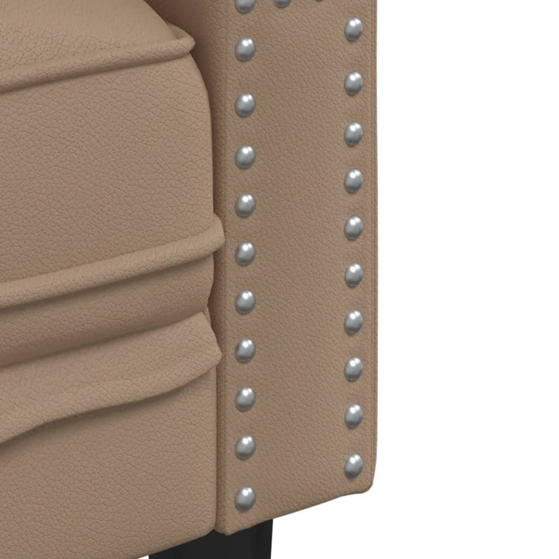 vidaXL kávészínű műbőr Chesterfield kanapéfotel