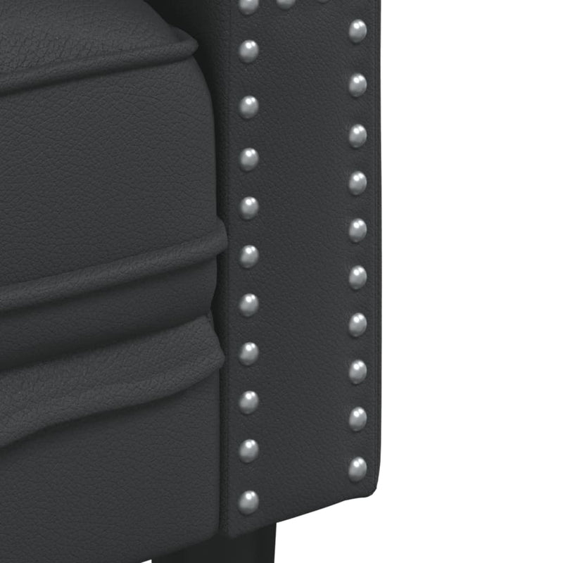 vidaXL 2 személyes fekete műbőr Chesterfield kanapé