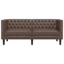 vidaXL 2 személyes barna műbőr Chesterfield kanapé