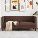 vidaXL 2 személyes barna műbőr Chesterfield kanapé