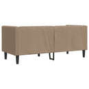 vidaXL kétszemélyes kávészínű műbőr Chesterfield kanapé