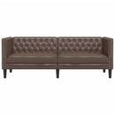 vidaXL 3 személyes barna műbőr Chesterfield kanapé