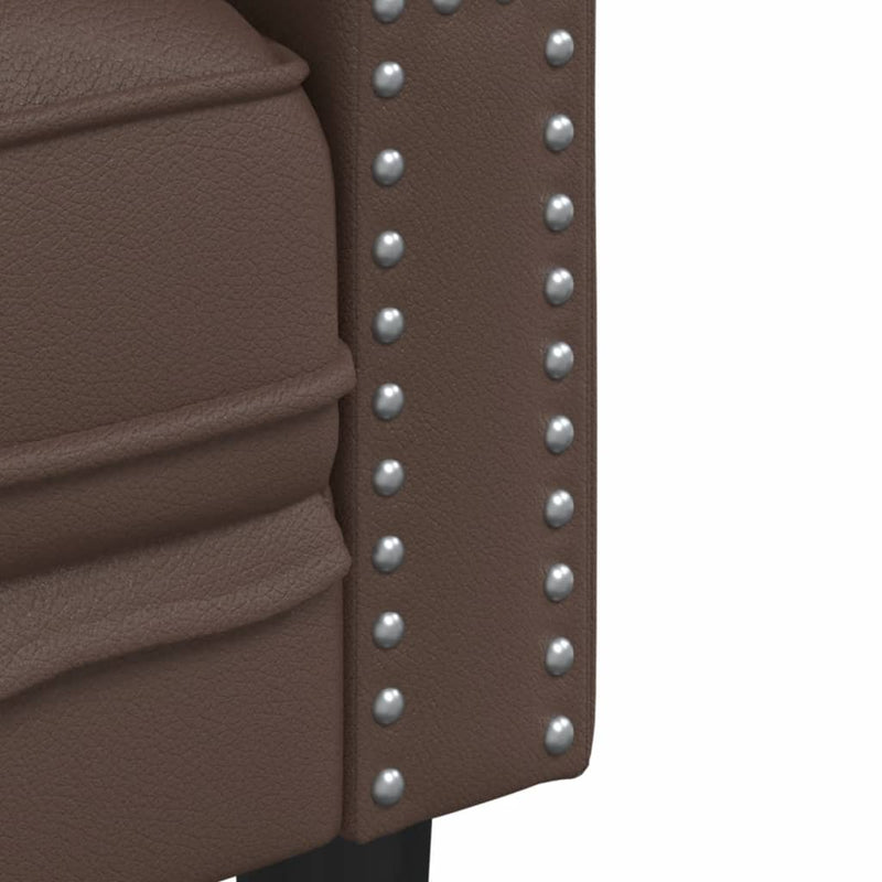 vidaXL 3 személyes barna műbőr Chesterfield kanapé