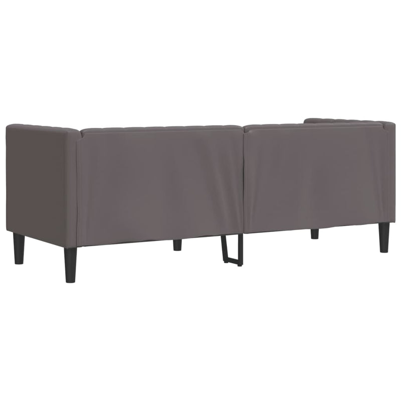 vidaXL 3 személyes szürke műbőr Chesterfield kanapé