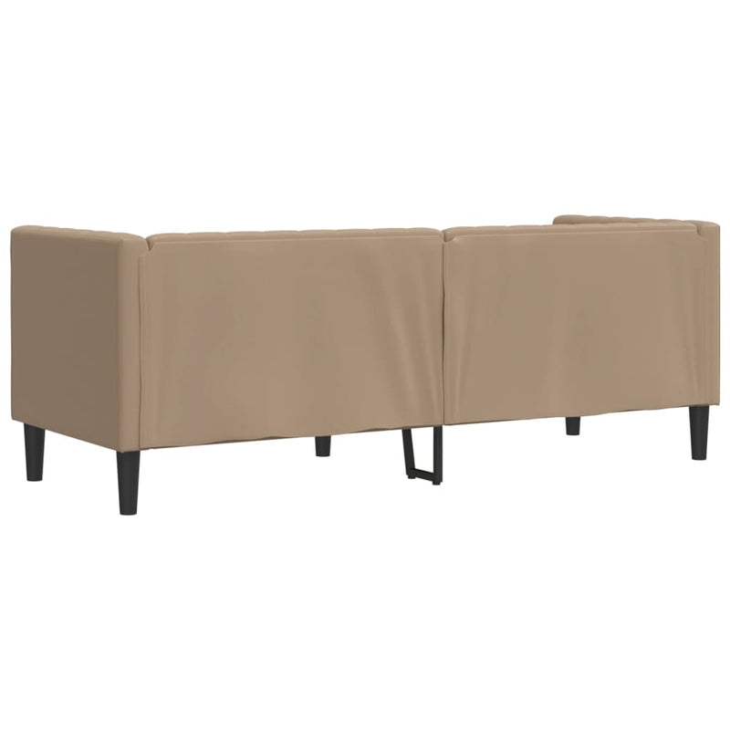 vidaXL 3 személyes kávészínű műbőr Chesterfield kanapé
