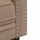 vidaXL 3 személyes kávészínű műbőr Chesterfield kanapé