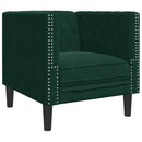 vidaXL sötétzöld bársony Chesterfield kanapéfotel