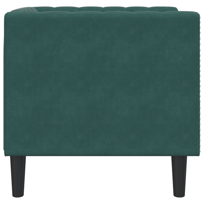 vidaXL sötétzöld bársony Chesterfield kanapéfotel