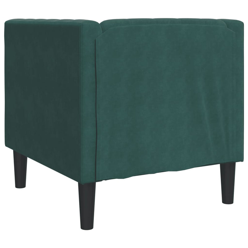 vidaXL sötétzöld bársony Chesterfield kanapéfotel