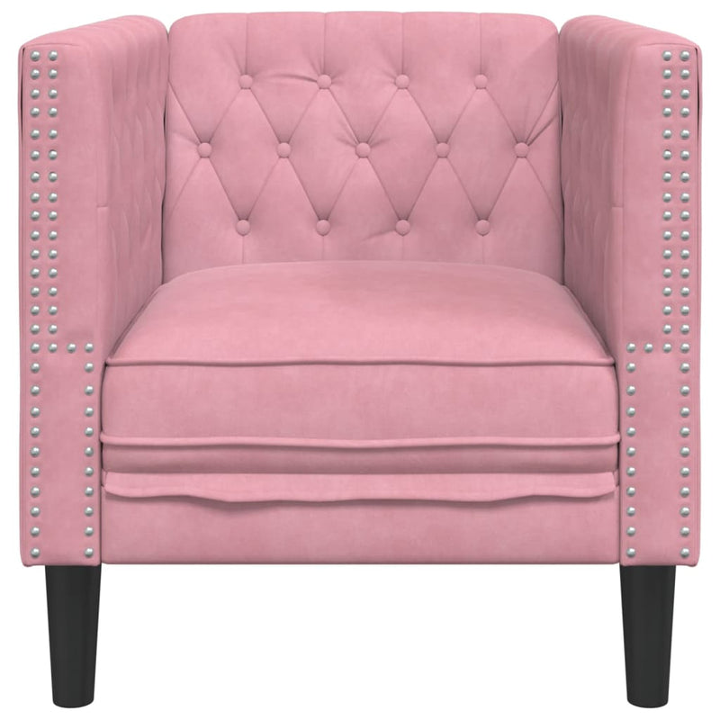 vidaXL rózsaszín bársony Chesterfield kanapéfotel