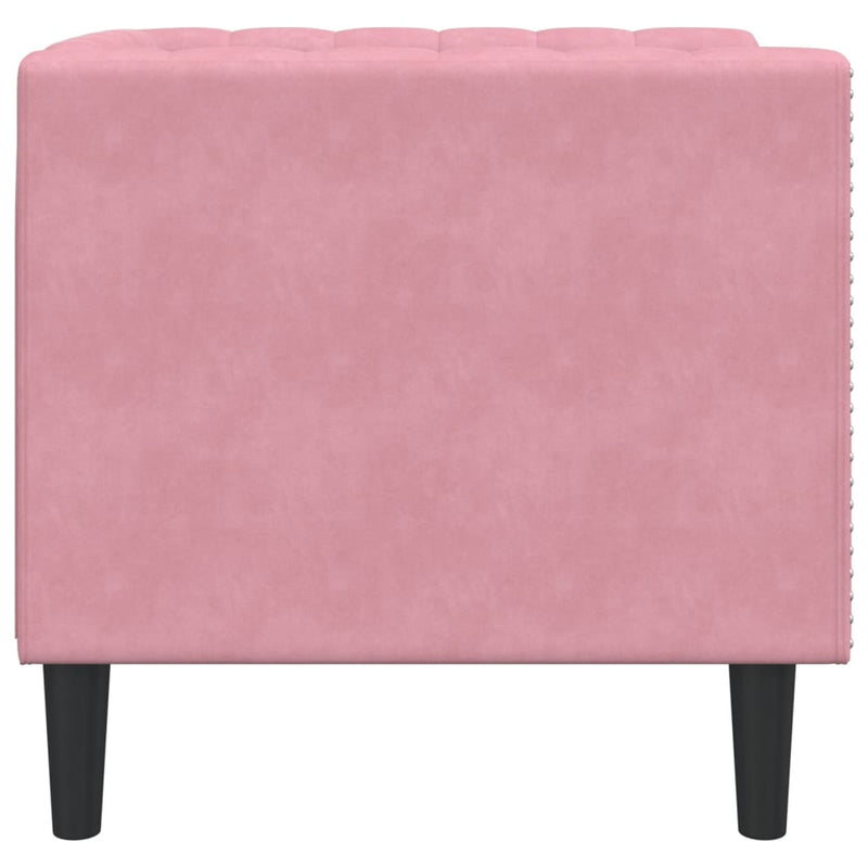 vidaXL rózsaszín bársony Chesterfield kanapéfotel