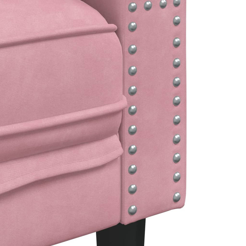 vidaXL rózsaszín bársony Chesterfield kanapéfotel