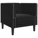 vidaXL fekete bársony Chesterfield kanapéfotel