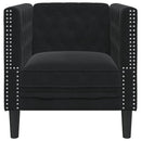 vidaXL fekete bársony Chesterfield kanapéfotel