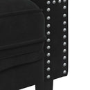 vidaXL fekete bársony Chesterfield kanapéfotel