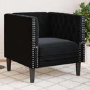 vidaXL fekete bársony Chesterfield kanapéfotel