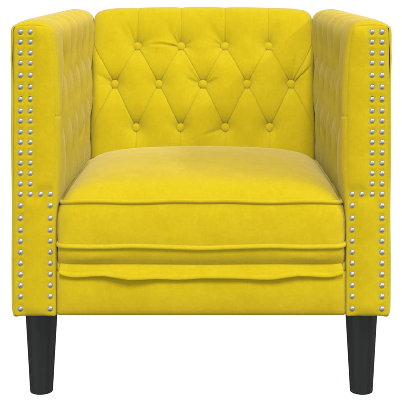 vidaXL sárga bársony Chesterfield kanapéfotel