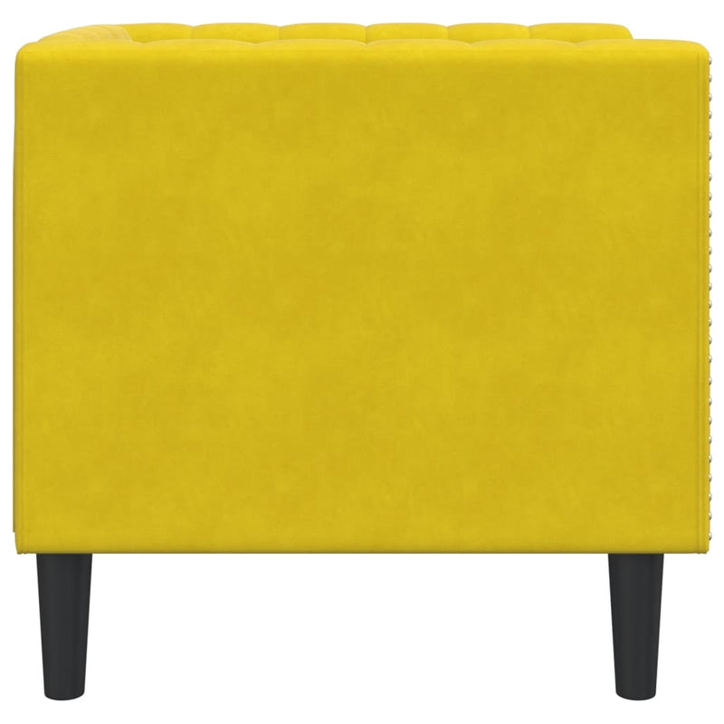 vidaXL sárga bársony Chesterfield kanapéfotel