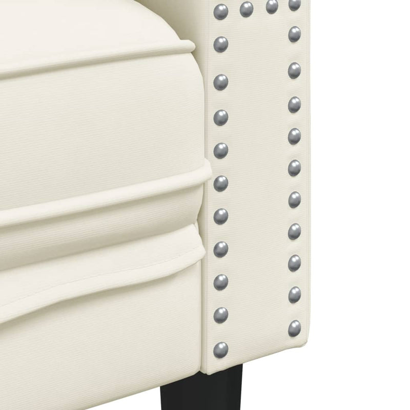 vidaXL krémszínű bársony Chesterfield kanapéfotel