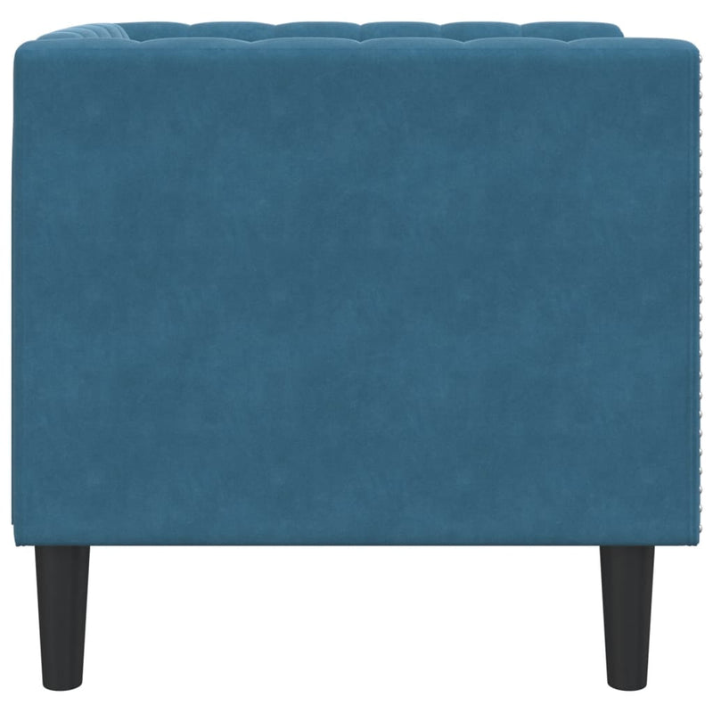 vidaXL kék bársony Chesterfield kanapéfotel