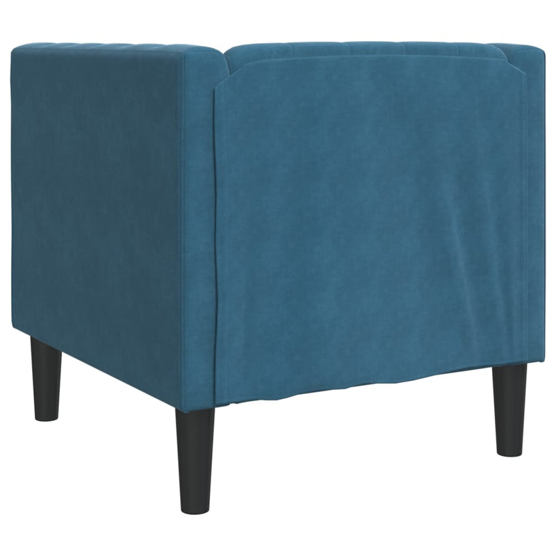 vidaXL kék bársony Chesterfield kanapéfotel