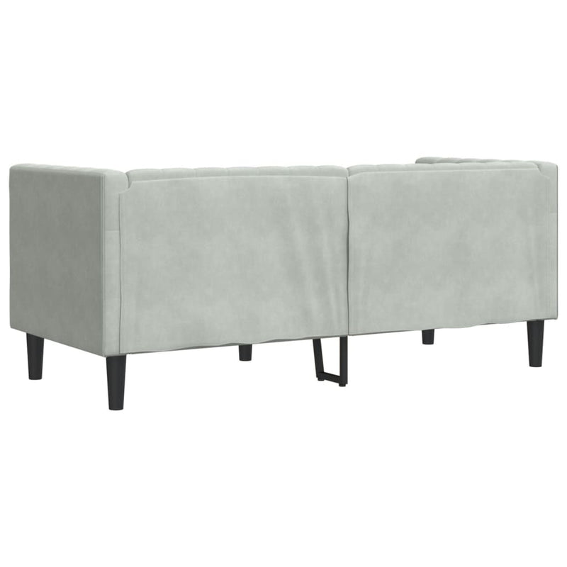 vidaXL 2 személyes világoszöld bársony Chesterfield kanapé párnákkal
