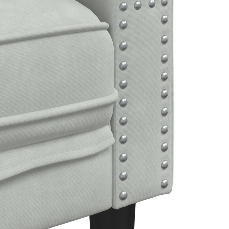 vidaXL 2 személyes világoszöld bársony Chesterfield kanapé párnákkal