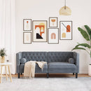 vidaXL 2 személyes sötétszürke bársony Chesterfield kanapé párnákkal