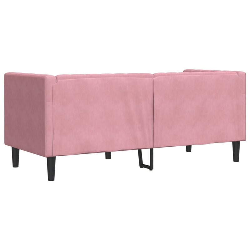 vidaXL 2 személyes rózsaszín bársony Chesterfield kanapé párnákkal