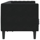 vidaXL 2 személyes fekete bársony Chesterfield kanapé hengerpárnákkal